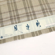 画像をギャラリービューアに読み込む, 【新品】 綿麻 反物 キングサイズ『風凜館』格子柄 グレージュ 麻55％ 綿45％ 長さ12m以上 反巾39.5cm 日本製 夏着物 きもの 和装 反Y3-10
