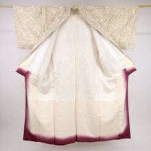 画像をギャラリービューアに読み込む, 【中古】長尺『大島紬』本場奄美 南国の花模様絣織り 白地 カジュアル 白黄緑青紫 身丈163.5cm 裄丈67.5cm 袷正絹着物 TY11-7
