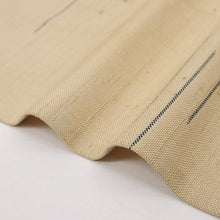 画像をギャラリービューアに読み込む, 【中古】単衣 希少『ざざんざ織り』紬 横段霞 淡いベージュ カジュアル 身丈160cm 裄丈67cm 正絹 TY7-10
