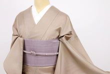 画像をギャラリービューアに読み込む, 【中古】単衣 天目染 紬 伝統工芸士『山本富男』濃淡色 カジュアル 作家落款有 身丈161cm 裄丈64.5cm 正絹着物 TY7-2
