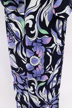 画像をギャラリービューアに読み込む, 【中古】長尺 浴衣 鮮やか植物 菖蒲の花模様 濃紺 カジュアル 木綿 身丈161.5cm 裄丈64.5cm 夏着物 UA5-32
