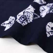 画像をギャラリービューアに読み込む, 【新品】しぼり 浴衣 長尺 あさがおの花模様 カジュアル 濃紺 身丈165.5cm 裄丈70.5cm 木綿着物 UA8-14
