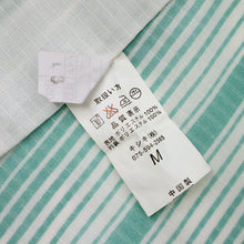 画像をギャラリービューアに読み込む, 【中古】洗える夏着物 紅梅小紋 爽やか縞模様 カジュアル グリーン×白 身丈161.5cm 裄丈66.5cm 化繊着物 UG5-40
