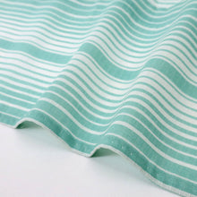 画像をギャラリービューアに読み込む, 【中古】洗える夏着物 紅梅小紋 爽やか縞模様 カジュアル グリーン×白 身丈161.5cm 裄丈66.5cm 化繊着物 UG5-40
