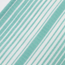 画像をギャラリービューアに読み込む, 【中古】洗える夏着物 紅梅小紋 爽やか縞模様 カジュアル グリーン×白 身丈161.5cm 裄丈66.5cm 化繊着物 UG5-40
