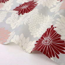 画像をギャラリービューアに読み込む, 【新品】洗える♪浴衣 長尺『三松』菊づくし 淡灰 カジュアル 化繊 身丈169cm 裄丈67.5cm 夏着物 UH5-5
