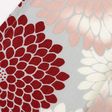 画像をギャラリービューアに読み込む, 【新品】洗える♪浴衣 長尺『三松』菊づくし 淡灰 カジュアル 化繊 身丈169cm 裄丈67.5cm 夏着物 UH5-5
