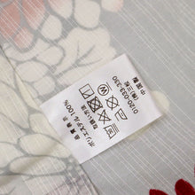 画像をギャラリービューアに読み込む, 【新品】洗える♪浴衣 長尺『三松』菊づくし 淡灰 カジュアル 化繊 身丈169cm 裄丈67.5cm 夏着物 UH5-5
