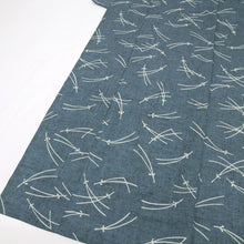 画像をギャラリービューアに読み込む, 【中古】浴衣 綿紬 シンプルこぼれ松葉 灰青 カジュアル 木綿 身丈161.5cm 裄丈67cm 夏着物 UH8-13
