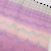 画像をギャラリービューアに読み込む, 【中古】長尺 ブランド浴衣『ツモリチサト』横段柄 カジュアル ピンク系 身丈167cm 裄丈67.5cm 木綿着物 US7-14
