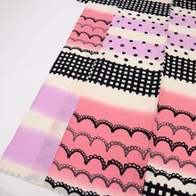 画像をギャラリービューアに読み込む, 【中古】長尺 ブランド浴衣『ツモリチサト』横段柄 カジュアル ピンク系 身丈167cm 裄丈67.5cm 木綿着物 US7-14
