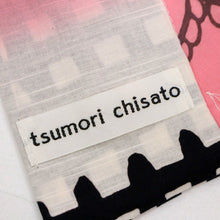 画像をギャラリービューアに読み込む, 【中古】長尺 ブランド浴衣『ツモリチサト』横段柄 カジュアル ピンク系 身丈167cm 裄丈67.5cm 木綿着物 US7-14
