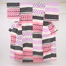 画像をギャラリービューアに読み込む, 【中古】長尺 ブランド浴衣『ツモリチサト』横段柄 カジュアル ピンク系 身丈167cm 裄丈67.5cm 木綿着物 US7-14
