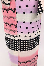 画像をギャラリービューアに読み込む, 【中古】長尺 ブランド浴衣『ツモリチサト』横段柄 カジュアル ピンク系 身丈167cm 裄丈67.5cm 木綿着物 US7-14
