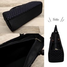 画像をギャラリービューアに読み込む, 【新古品】草履バッグセット 黒紺×白のピンドット 水玉模様 23cm～25cm カジュアル 普段着物 和装小物
