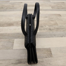 画像をギャラリービューアに読み込む, 【中古】印傳屋 和装バッグ 黒鹿革×黒漆 花雲菱風 冠婚葬祭 着物に合わせ z4-39
